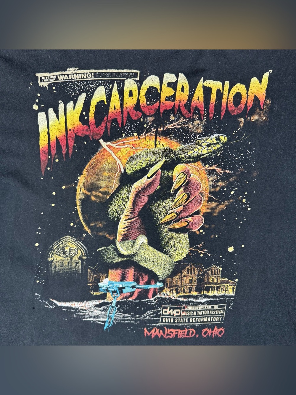Inkcarceration Music Fest T-Shirt XL Gildan Alternative Emo Metal Rock Ohio 2022